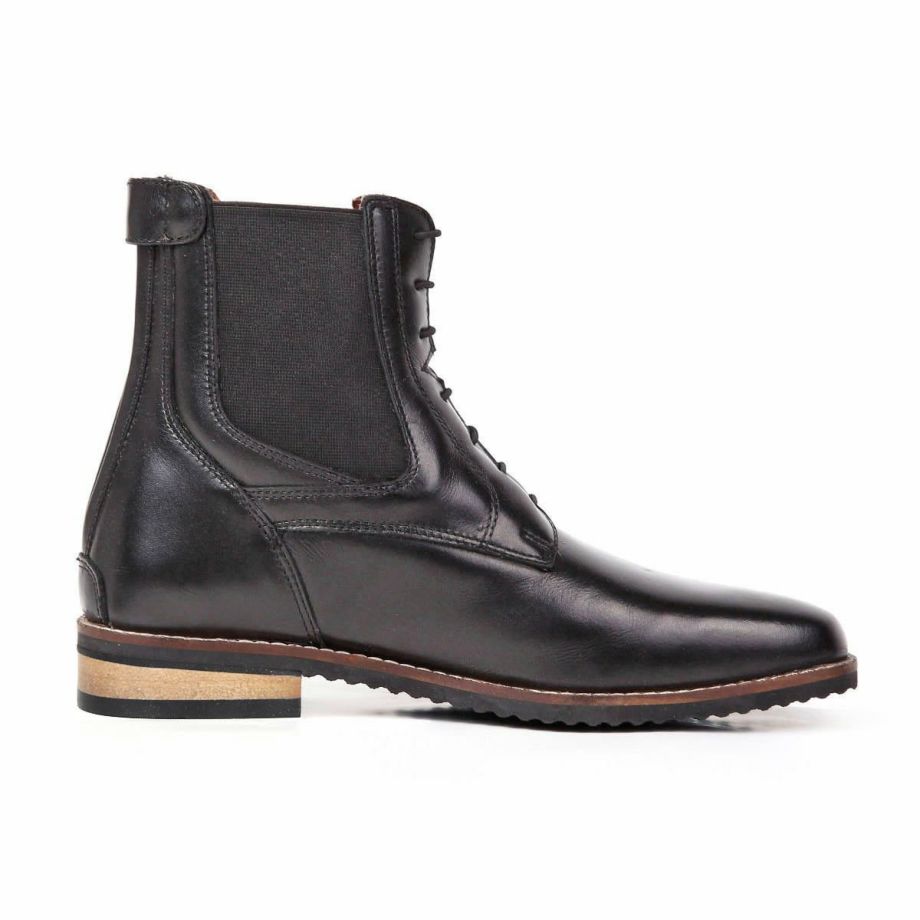 EQULIBERTA バックファスナー 編み上げ 本革 ショートブーツ