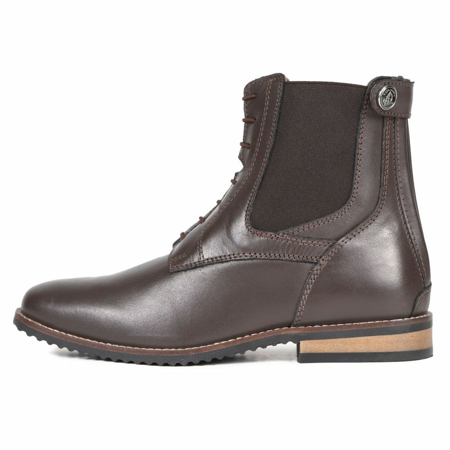 EQULIBERTA バックファスナー 編み上げ 本革 ショートブーツ
