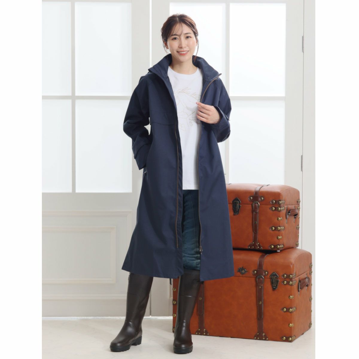 新品 ELT 乗馬用 レインコート ネイビー ドーバー 乗馬 馬術 ユニ 